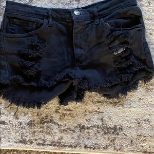 Black denim shorts made in the US!